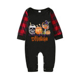 Halloween Matching Family Pajamas Witches Skull Pumpkin Black Pajamas Set