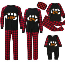 Halloween Matching Family Pajamas Ghosts Boo Black Pajamas Set