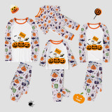 Halloween Matching Family Pajamas Pumpkins Boo Ghost White Pajamas Set