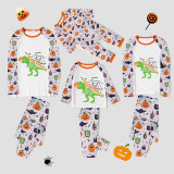 Halloween Matching Family Pajamas Dinosaur Spooky Saurus White Pajamas Set