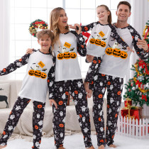 Halloween Matching Family Pajamas Pumpkins Boo Ghost White Pajamas Set