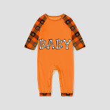 Halloween Matching Family Pajamas Daddy Brother Mommy Orange Plaids Pajamas Set