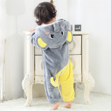Baby Grey Elephant Onesie Kigurumi Pajamas Animal Halloween Cosplay Costumes for Unisex Baby