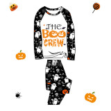 Halloween Matching Family Pajamas The Boo Crew Pumpkins Spiders White Pajamas Set