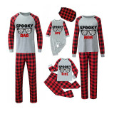 Halloween Matching Family Pajamas Spooky Mom Girl Boy Dad Gray Pajamas Set