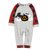 Halloween Matching Family Pajamas Pumpkin Witch Hat Ghost Gray Pajamas Set