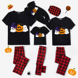 Halloween Matching Family Pajamas Pumpkin Witch Hat Ghost Black Pajamas Set