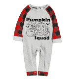 Halloween Matching Family Pajamas Pumpkin Squad Spider Web Squad Gray Pajamas Set