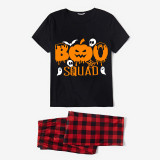 Halloween Matching Family Pajamas Pumpkin Bats Boo Squad Skulls Black Pajamas Set