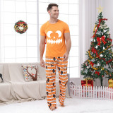 Halloween Matching Family Pajamas Sawtooth Ghostface Orange Stripes Pajamas Set