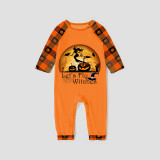 Halloween Matching Family Pajamas Let's Fly Witches Orange Plaids Pajamas Set