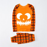 Halloween Matching Family Pajamas Sawtooth Ghostface Orange Plaids Pajamas Set