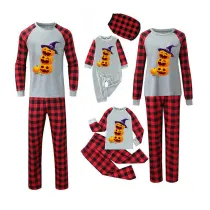 Halloween Matching Family Pajamas Witch Hat Pumpkin Gray Pajamas Set