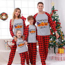 Halloween Matching Family Pajamas Evil Pumpkin Squad Gray Pajamas Set