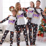 Halloween Matching Family Pajamas The Boo Crew Skulls White Pajamas Set
