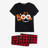 Halloween Matching Family Pajamas Boo Horror Eyes Black Pajamas Set