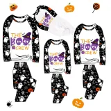 Halloween Matching Family Pajamas The Boo Crew Skulls White Pajamas Set