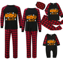 Halloween Matching Family Pajamas Pumpkin Bats Boo Squad Skulls Black Pajamas Set