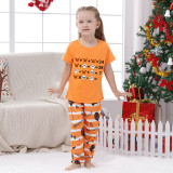 Halloween Matching Family Pajamas Mathematics Orange Stripes Pajamas Set