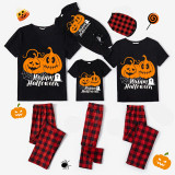 Halloween Matching Family Pajamas Ghost Face Pumpkins Happy Halloween Black Pajamas Set