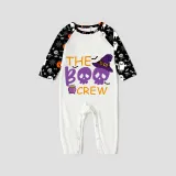 Halloween Matching Family Pajamas The Boo Crew Skulls White Pajamas Set