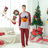 Halloween Matching Family Pajamas Witch Hat Pumpkin Gray Pajamas Set