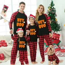 Halloween Matching Family Pajamas Hey Boo Black Pajamas Set