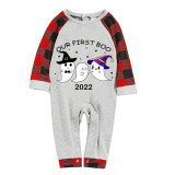 2022 Halloween Matching Family Pajamas Our First Boo Gray Pajamas Set
