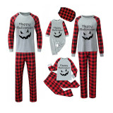 Halloween Matching Family Pajamas Happy Halloween Ghost Face Gray Pajamas Set