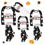 Halloween Matching Family Pajamas Ghost Faces Happy Halloween White Pajamas Set