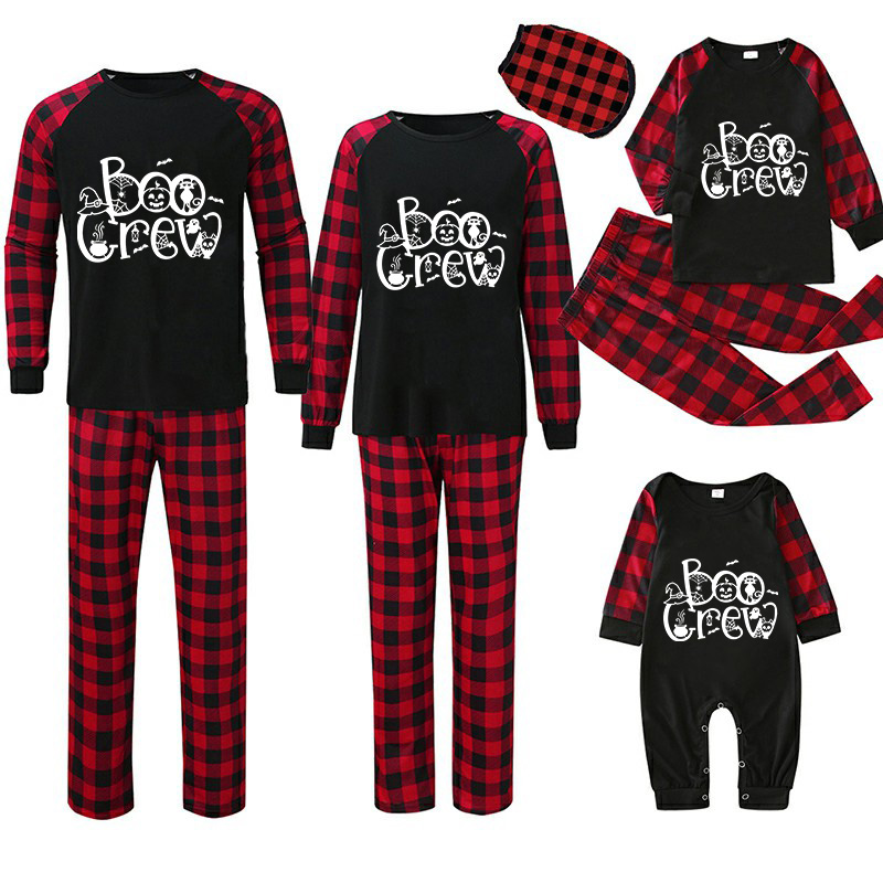 Halloween Matching Family Pajamas Boo Crew Witch Black Pajamas Set