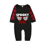 Halloween Matching Family Pajamas Spooky Mom Girl Boy Dad Black Pajamas Set