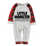 Halloween Matching Family Pajamas Dadcula Momster Little Monster Gray Pajamas Set