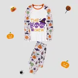 Halloween Matching Family Pajamas The Boo Crew Skulls White Pajamas Set