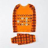 Halloween Matching Family Pajamas Mathematics Orange Plaids Pajamas Set