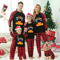 Halloween Matching Family Pajamas Happy Halloween Witch Hat Pumpkins Black Pajamas Set