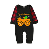 Halloween Matching Family Pajamas Pumpkin Crusher Black Pajamas Set