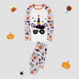 Halloween Matching Family Pajamas Witch Hat Unicorn White Pajamas Set