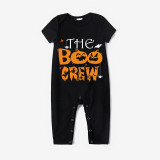 Halloween Matching Family Pajamas The Boo Crew Pumpkins Spiders Black Pajamas Set