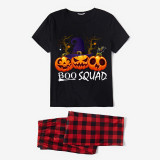 Halloween Matching Family Pajamas Pumpkins Tree Boo Squad Black Pajamas Set