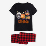 Halloween Matching Family Pajamas Witches Skull Pumpkin Black Pajamas Set