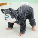 Baby Grey Huskie Onesie Kigurumi Pajamas Animal Halloween Cosplay Costumes for Unisex Babys