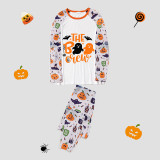 Halloween Matching Family Pajamas The Boo Crew Ghosts Bats White Pajamas Set