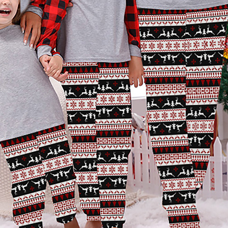 Personalized Matching Christmas Family Black Deer Christmas Pajamas Pant