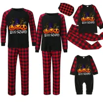 Halloween Matching Family Pajamas Pumpkins Tree Boo Squad Black Pajamas Set