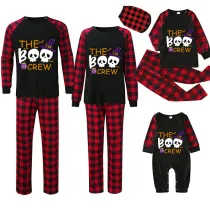 Halloween Matching Family Pajamas The Boo Crew Skulls Black Pajamas Set