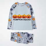 Halloween Matching Family Pajamas Pumpkin Squad White Pajamas Set