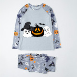 Halloween Matching Family Pajamas Pumpkin Witch Hat Ghost White Pajamas Set
