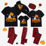 Halloween Matching Family Pajamas Pumpkins Boo Ghost Black Pajamas Set