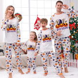 Halloween Matching Family Pajamas Pumpkins Tree Boo Squad White Pajamas Set